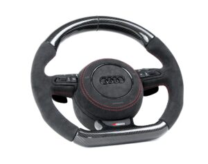 1 Audi A6 S6 RS6 C7 4G Lenkrad Carbon Alcantara Airbag Alcantara rote Nähte Wippen Alcantara3