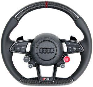 1 Audi R8 4S Lenkrad Carbon Leder 12 Uhr Mark. rotes Carbon1