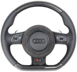 10 Audi R8 420 Lenkrad Carbon Leder orangene Naht Airbag Alcantara1