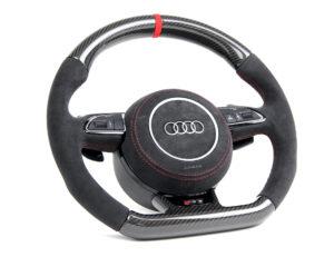 12 Audi A6 S6 RS6 C7 4G Lenkrad Carbon Alcantara Airbag Alcantara Naht rot2