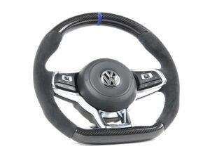 15 VW Golf 7 GTI R GTD Lenkrad Performance Carbon Alcantara 12 Uhr Mark. Alcantara blau2