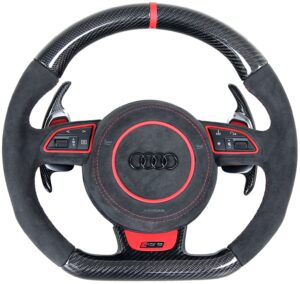 17 Audi A3 S3 RS3 8V Lenkrad Carbon Alcantara rotes Leder Wippen Alcantara1