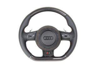 17 Audi R8 420 Lenkrad Carbon Leder orangene Naht Airbag Alcantara1