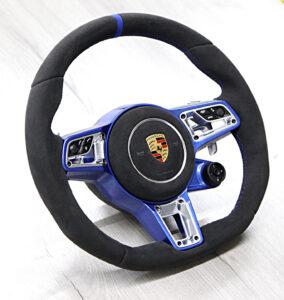19 Porsche 911 991 Lenkrad Peformance Alcantara Spange blau2