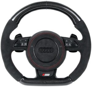 20 Audi A6 S6 RS6 C7 4G Lenkrad Carbon Alcantara Airbag Alcantara rote Nähte Wippen Alcantara1