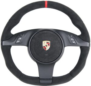 21 Porsche 911 Lenkrad Performance Alcantara Naht silber 12 Uhr Mark rot