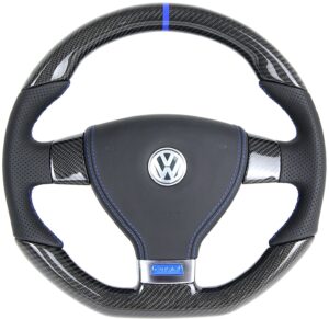 21 VW Golf 5 GTI R32 Lenkrad Carbon Leder perforiert Naht blau1