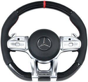 23 Mercedes Benz W205Mopf Lenkrad Carbon Leder perforiert Naht rot1