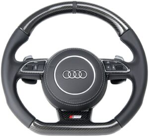 26 Audi A4 S4 RS4 B8 8K Lenkrad Carbon Leder Audinaht silber1