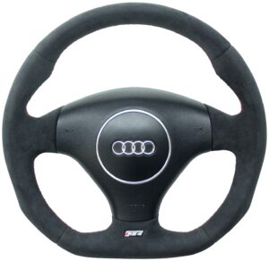 26 Audi RS4 B5 Lenkrad Perfomance Alcantara rote Naht1