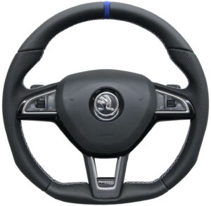 27 Skoda Oktavia RS (2015-...) Lenkrad Performance Leder perforiert, 12 Uhr Markierung blau1