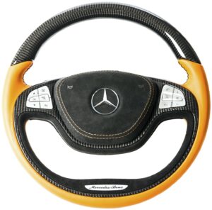 3 Mercedes Benz S-Klasse Lenkrad Leder orange Carbon1