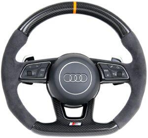 34 Audi A4 S4 RS4 B9 8W Lenkrad Carbon Alcantara 12 Uhr Mark. orange1