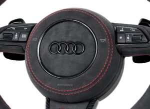 4 Audi A6 S6 RS6 C7 4G Lenkrad Carbon Alcantara Airbag Alcantara rote Nähte Wippen Alcantara8