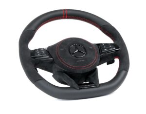 4 Mercedes Benz W205Mopf Lenkrad Performance Alcantara Naht weiss3