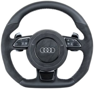 7 Audi A4 S4 B8 8K Lenkrad Performance Leder Alcantara, Airbag Alcantara1
