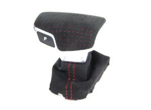 1 Audi A4 S4 RS4 B9 8W Wahlhebel Alcantara perforiert rot unterlegt1