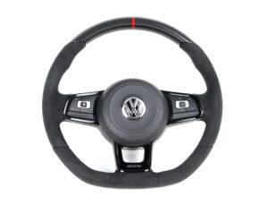 11 VW Arteon Lenkrad Carbon oben Alcantara Naht rot Topf Alcantara1