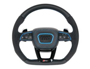 19 Audi Q3 SQ3 RSQ3 Lenkrad Alcantara Leder Naht blau Airbag Leder Alcantara1