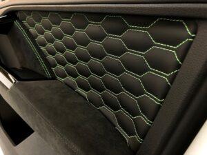 23 Audi RSQ3 Türverkleidungen Leder Wabendesign grün 13