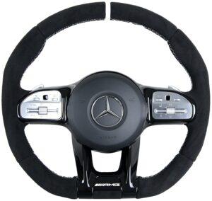 3 Mercedes Benz W205Mopf Lenkrad Performance Alcantara Naht weiss1