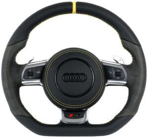 1 Audi R8 420 Lenkrad Alcantara Leder gelbe 12 Uhr Mark. Airbag Leder