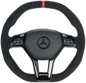 13 Mercedes Benz W204 C63 AMG Lenkrad Alcantara 12Uhr Leder rot Airbag Leder