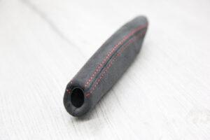 13 Porsche 911 996 GT3 Handbremshebel Alcantara schwarz, zweimal rote Doppelnaht5