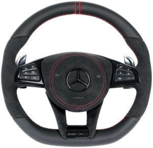 17 Mercedes Benz W205 Lenkrad Leder Alcantara Airbag Alcantara Speiche Alcantara