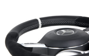 24 Mercedes Benz W205 Lenkrad Leder Alcantara 12 Uhr Mark silbergraues Alcantara5