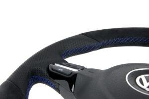 25 VW Golf 6 R GTI GTD Lenkrad Alcantara Leder Naht blau 12 Uhr Mark. blau Alcantara9