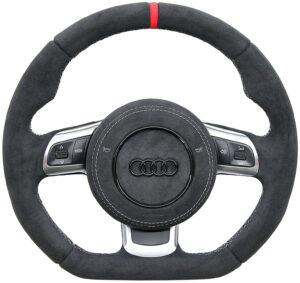 9 Audi TT TTS TTRS 8J Lenkrad Alcantara Airbag Alcantara silberne Naht1