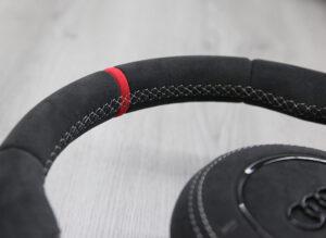 9 Audi TT TTS TTRS 8J Lenkrad Alcantara Airbag Alcantara silberne Naht9