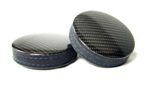 Lehnenverstellrad Carbon Alcantara Naht blau1